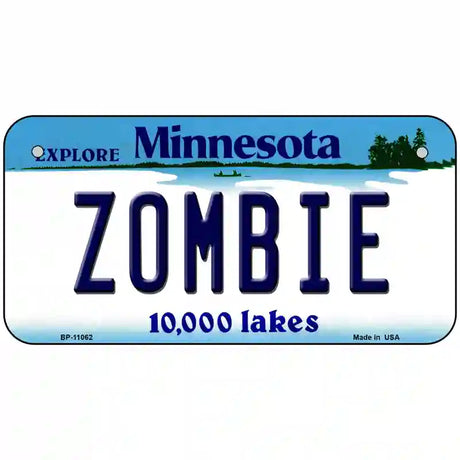 Zombie Minnesota State Novelty License Plate 6" x 3" (BP)