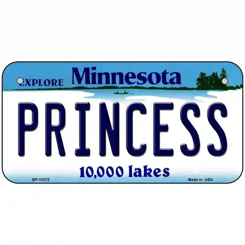 Princess Minnesota State Novelty License Plate 6" x 3" (BP)