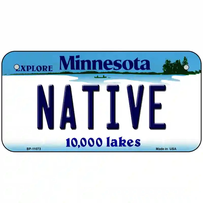 Native Minnesota State Novelty License Plate 6" x 3" (BP)