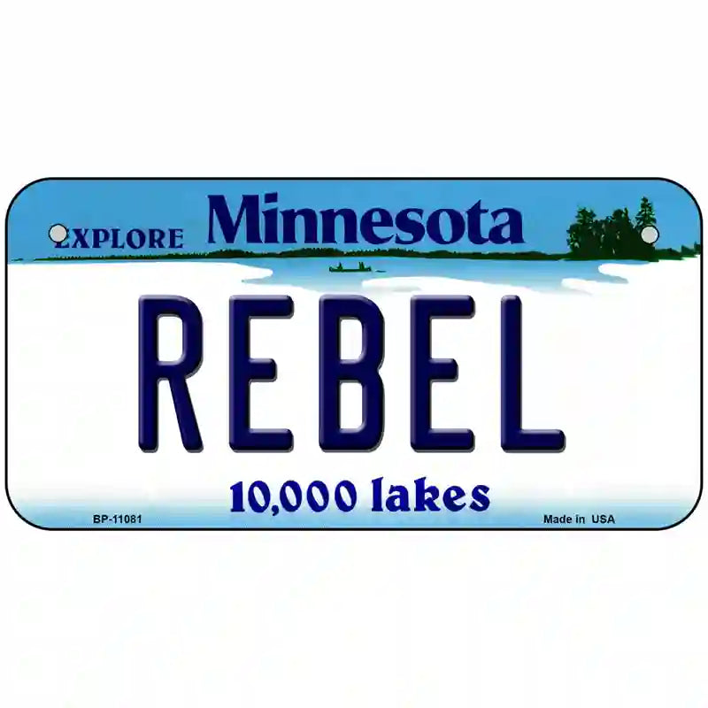 Rebel Minnesota State Novelty License Plate 6" x 3" (BP)