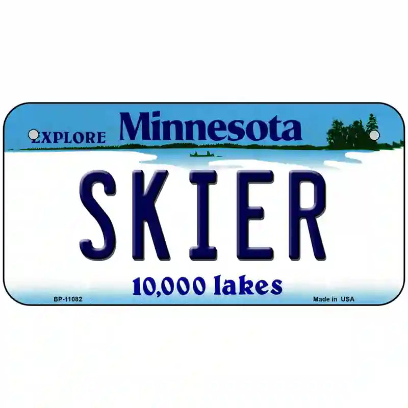 Skier Minnesota State Novelty License Plate 6" x 3" (BP)