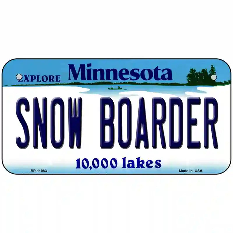 Snow Boarder Minnesota State Novelty License Plate 6" x 3" (BP)