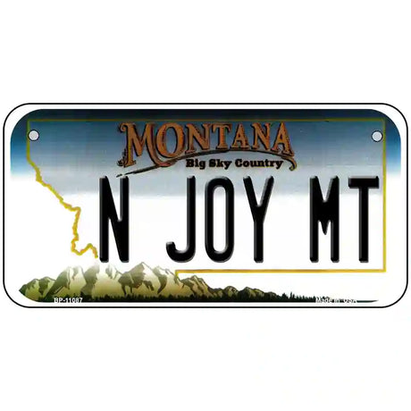 N Joy MT Montana State Novelty License Plate 6" x 3" (BP)