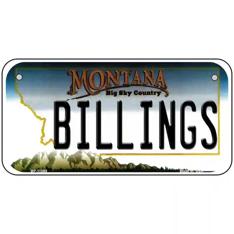 Billings Montana State Novelty License Plate 6" x 3" (BP)