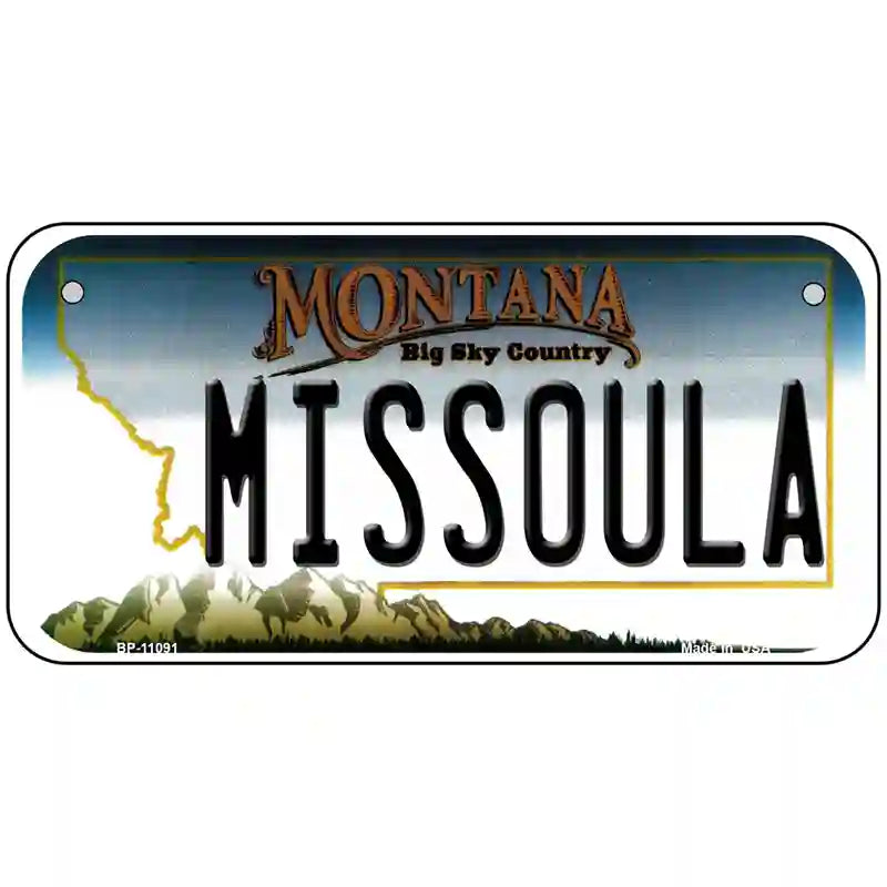 Missoula Montana State Novelty License Plate 6" x 3" (BP)