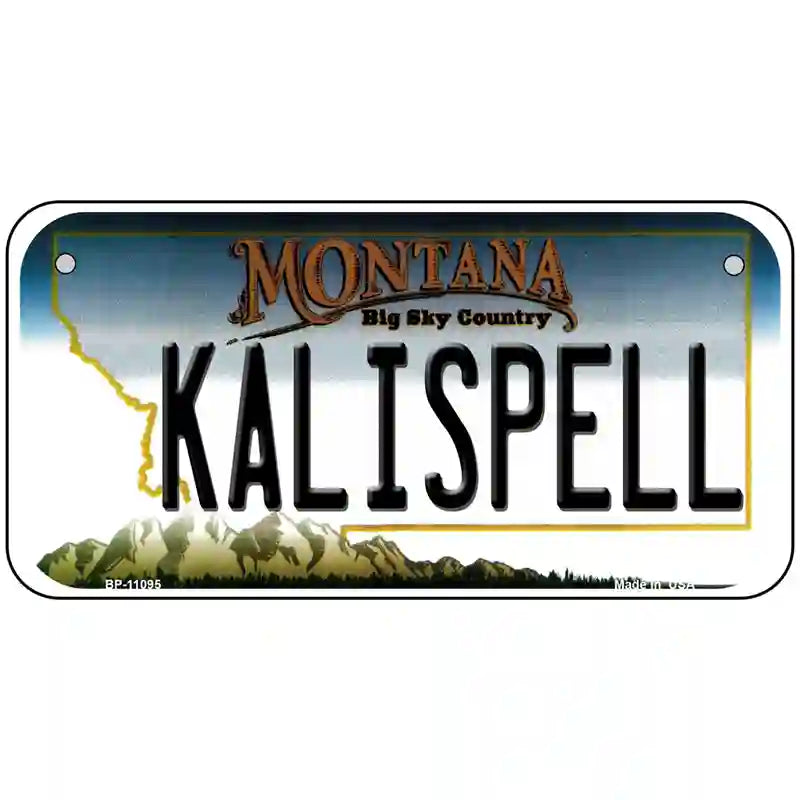 Kalispell Montana State Novelty License Plate 6" x 3" (BP)