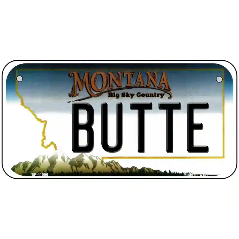 Butte Montana State Novelty License Plate 6" x 3" (BP)