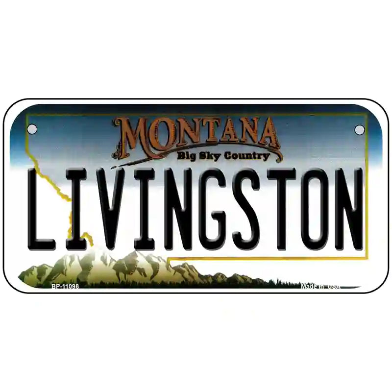 Livingston Montana State Novelty License Plate 6" x 3" (BP)