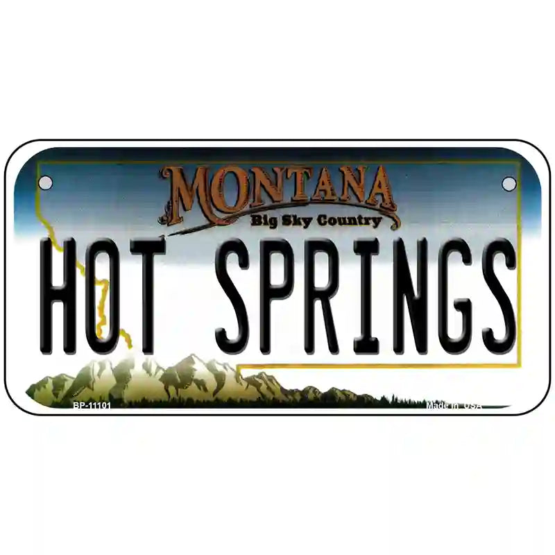 Hot Springs Montana State Novelty License Plate 6" x 3" (BP)