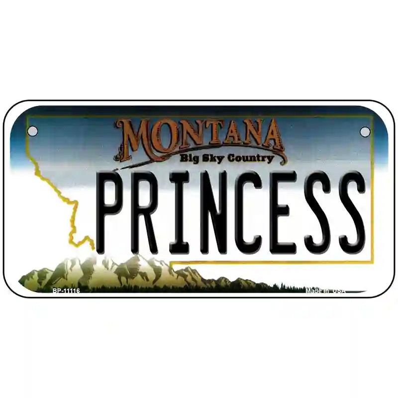 Princess Montana State Novelty License Plate 6" x 3" (BP)