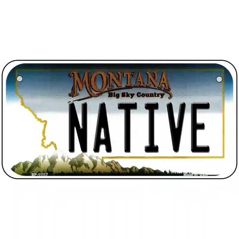 Native Montana State Novelty License Plate 6" x 3" (BP)