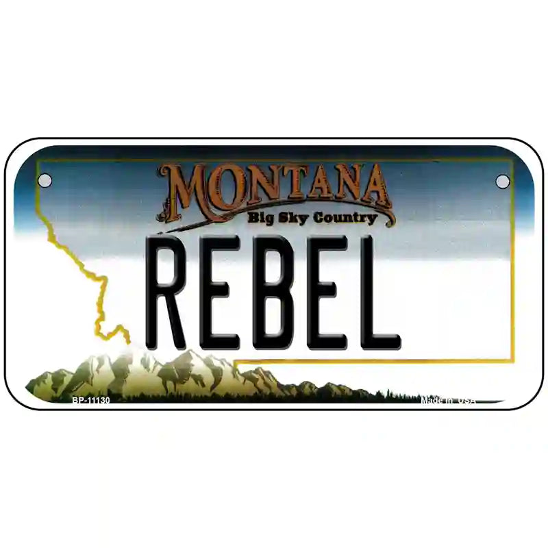 Rebel Montana State Novelty License Plate 6" x 3" (BP)