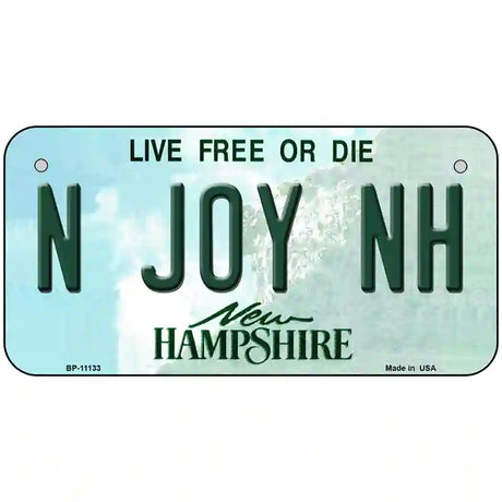 N Joy NH New Hampshire State License Plate 6" x 3" (BP)