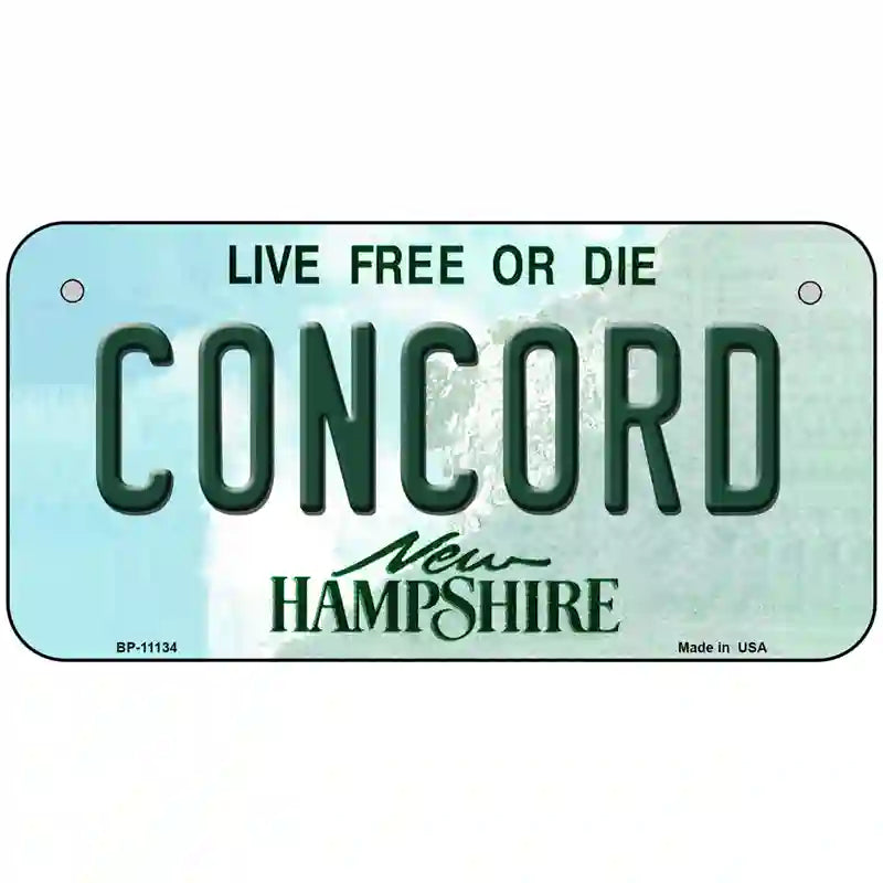 Concord New Hampshire State License Plate 6" x 3" (BP)