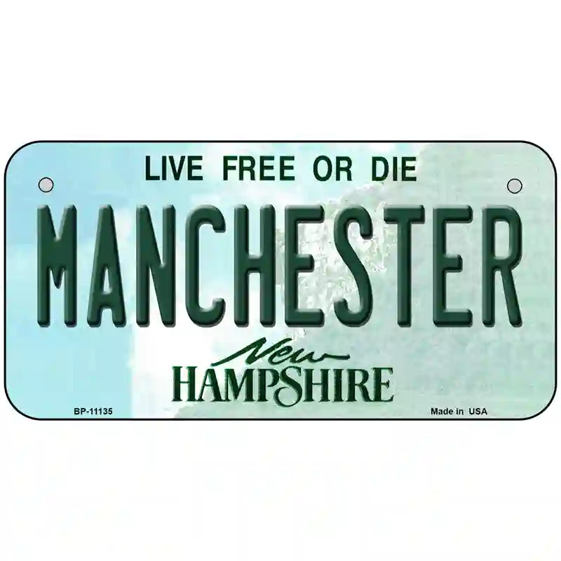 Manchester New Hampshire State License Plate 6" x 3" (BP)