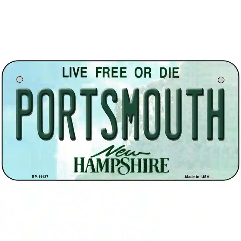 Portsmouth New Hampshire State License Plate 6" x 3" (BP)