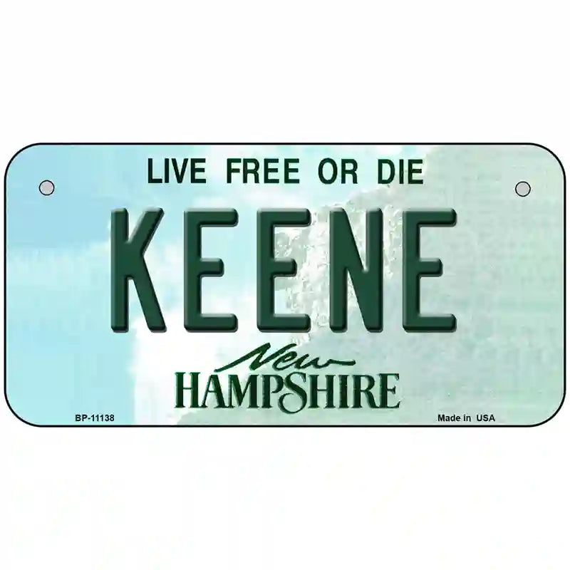 Keene New Hampshire State License Plate 6" x 3" (BP)