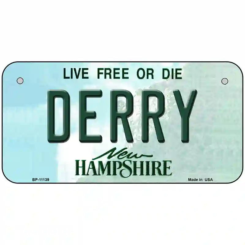 Derry New Hampshire State License Plate