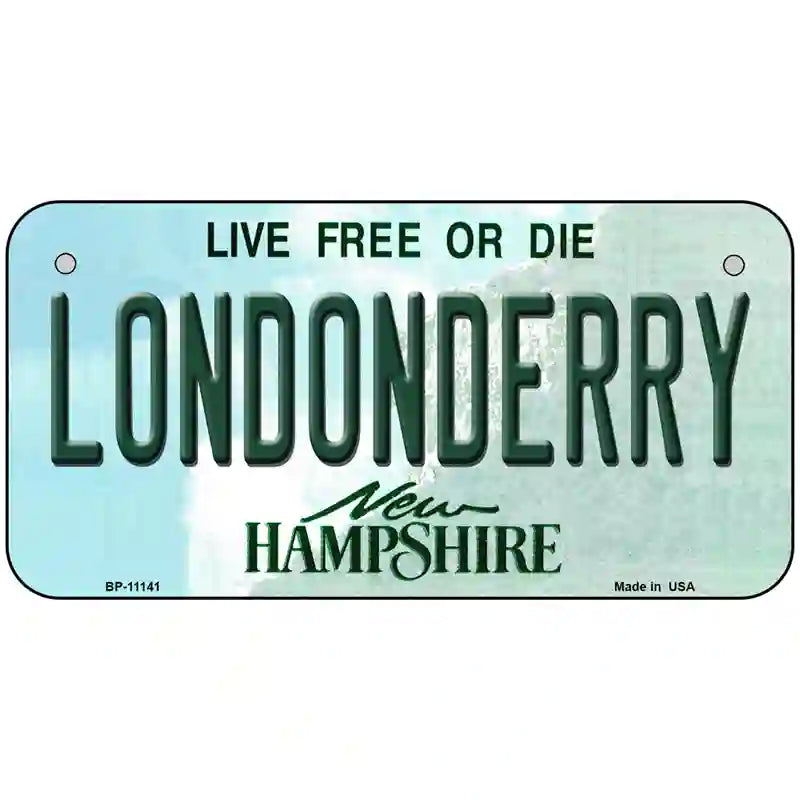 Londonderry New Hampshire State License Plate 6" x 3" (BP)