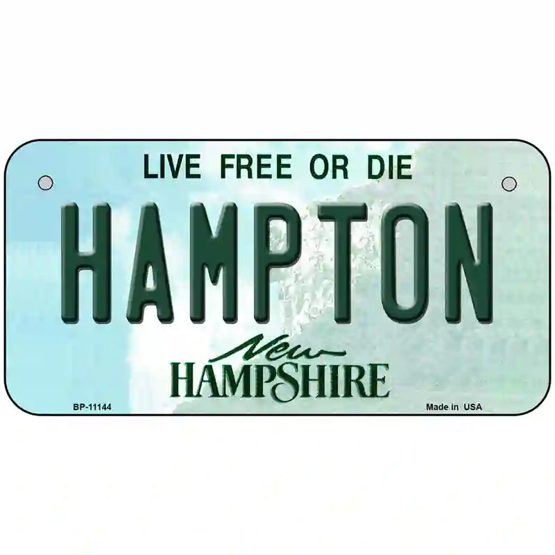 Hampton New Hampshire State License Plate 6" x 3" (BP)