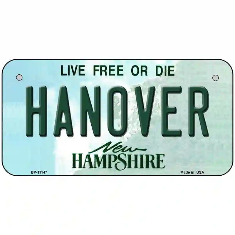 Hanover New Hampshire State License Plate 6" x 3" (BP)