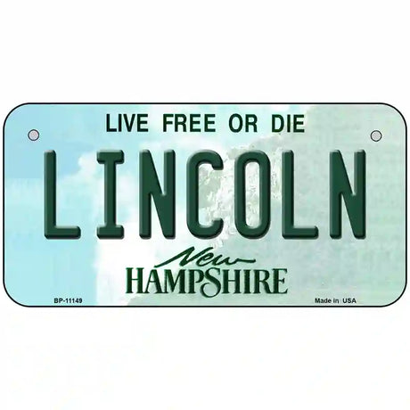 Lincoln New Hampshire State License Plate 6" x 3" (BP)