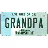 Grandpa New Hampshire State License Plate 6" x 3" (BP)