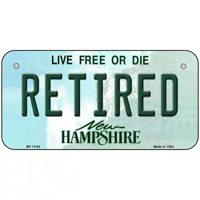 Retired New Hampshire State License Plate 6" x 3" (BP)