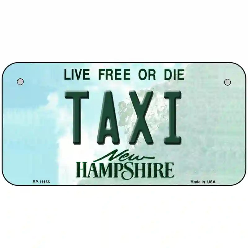 Taxi New Hampshire State License Plate 6" x 3" (BP)