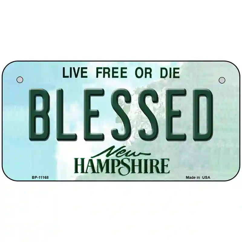 Blessed New Hampshire State License Plate 6" x 3" (BP)