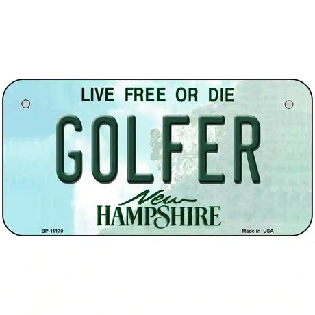 Golfer New Hampshire State License Plate 6" x 3" (BP)