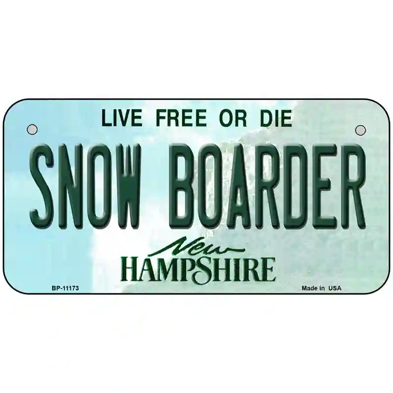 Snow Boarder New Hampshire State License Plate 6" x 3" (BP)