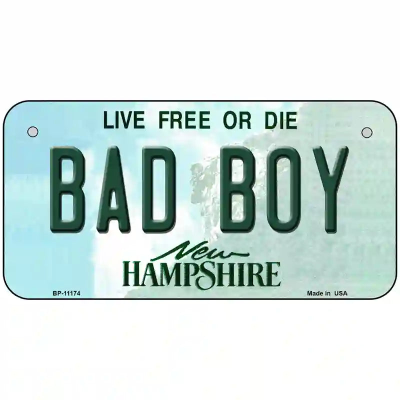 Bad Boy New Hampshire State License Plate 6" x 3" (BP)