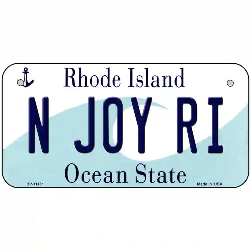 N Joy RI Rhode Island State License Plate Novelty License Plate 6" x 3" (BP)