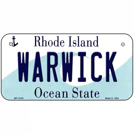 Warwick Rhode Island State License Plate Novelty License Plate 6" x 3" (BP)