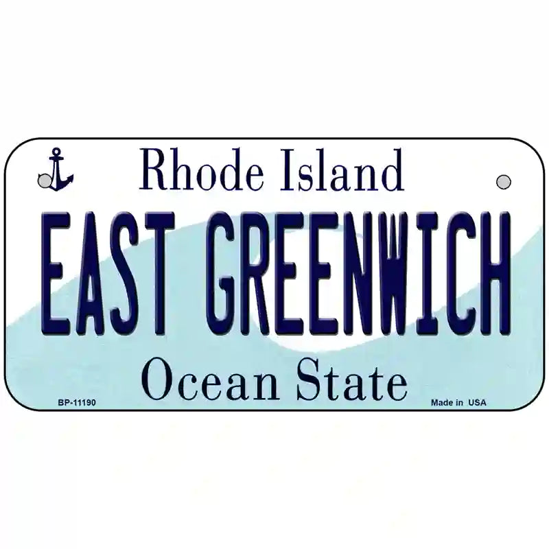 East Greenwich Rhode Island State License Plate Novelty License Plate 6" x 3" (BP)