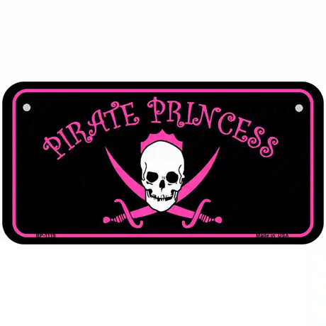 Pirate Princess Novelty Metal License Plate 6" x 3" (BP)