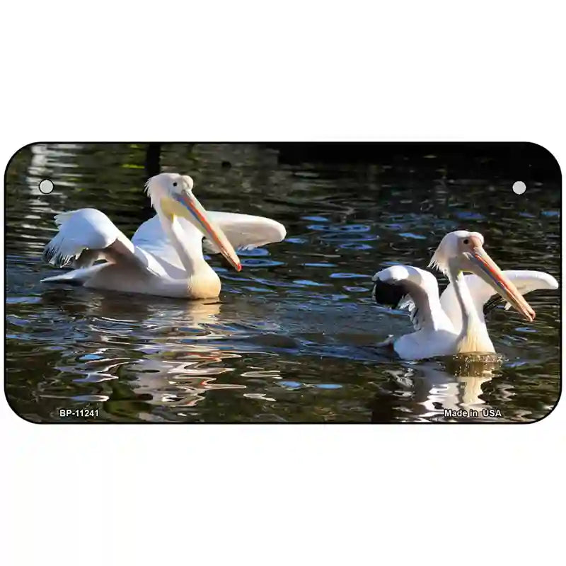 Pelican Two On Water Novelty Metal License Plate 6" x 3" (BP)