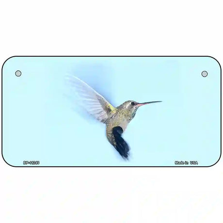 Hummingbird In Flight, Blue Novelty Metal License Plate 6" x 3" (BP)