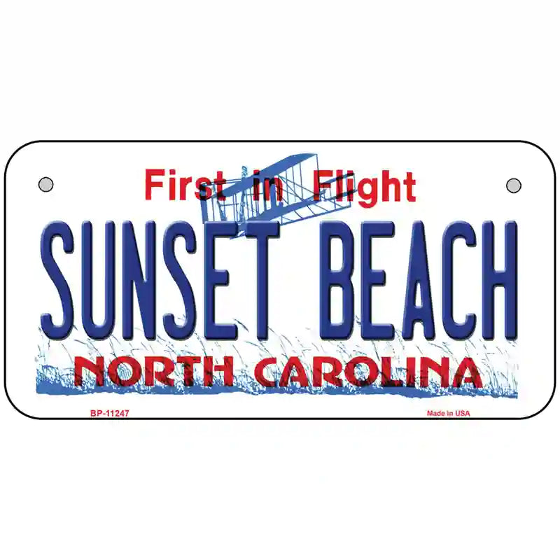 Sunset Beach North Carolina State Novelty Metal License Plate 6" x 3" (BP)