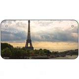 Eiffel Tower Day Overlooking Water Novelty Metal License Plate 6" x 3" (BP)