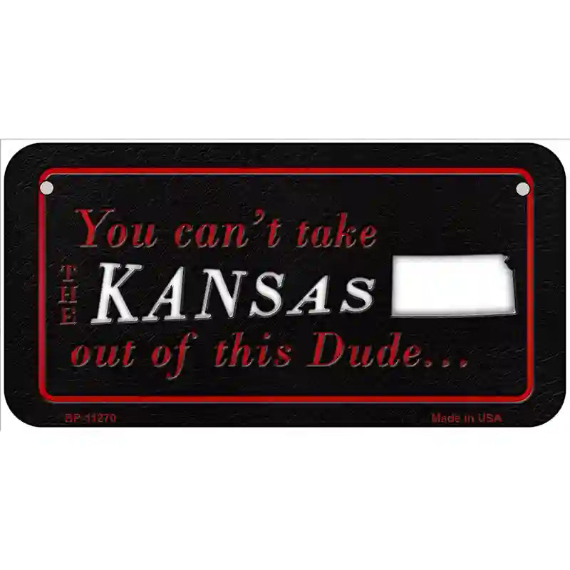 Kansas Dude Novelty Metal License Plate 6" x 3" (BP)