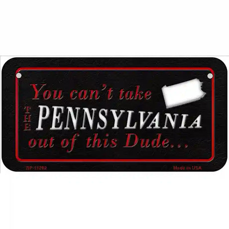 Pennsylvania Dude Novelty Metal License Plate 6" x 3" (BP)