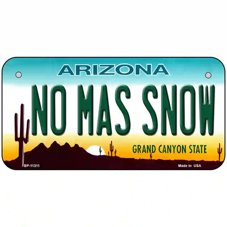 No Mas Snow Novelty License Plate 6" x 3" (BP)