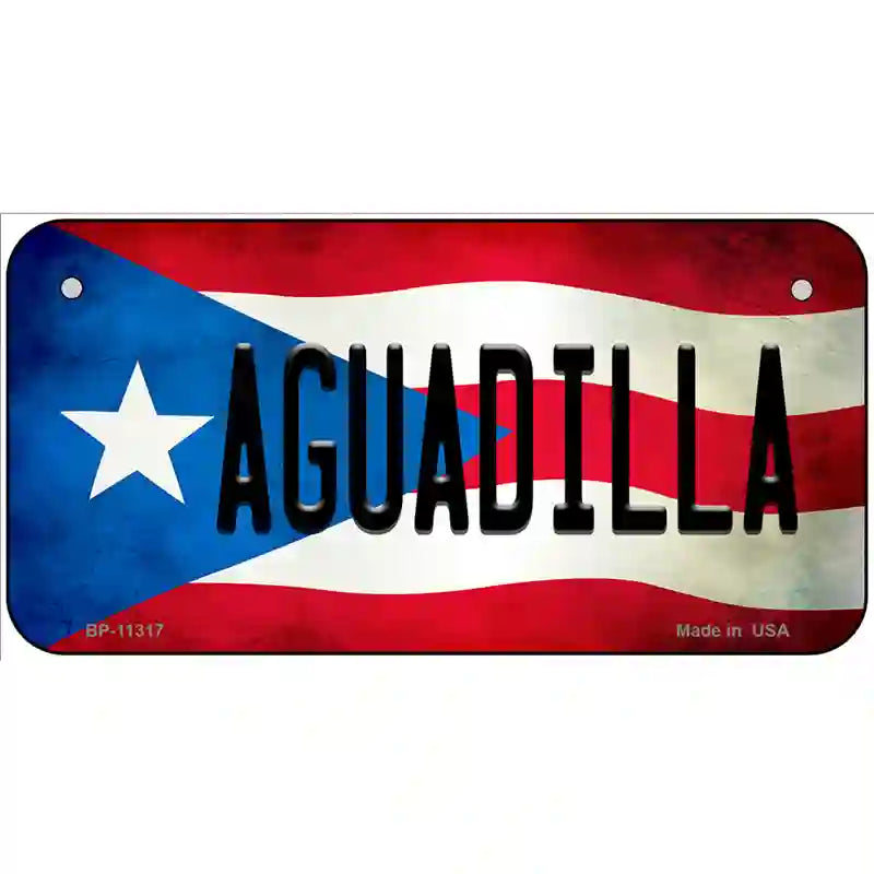 Aguadilla Puerto Rico Flag License Plate Metal Novelty 6" x 3" (BP)