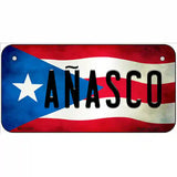 Anasco Puerto Rico Flag License Plate Metal Novelty 6" x 3" (BP)