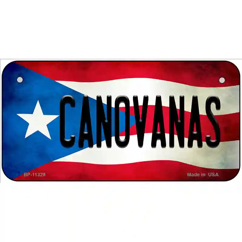 Canovanas Puerto Rico Flag License Plate Metal Novelty 6" x 3" (BP)