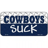 Cowboys Suck Novelty Metal License Plate 6" x 3" (BP)