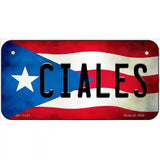 Ciales Puerto Rico Flag License Plate Metal Novelty 6" x 3" (BP)