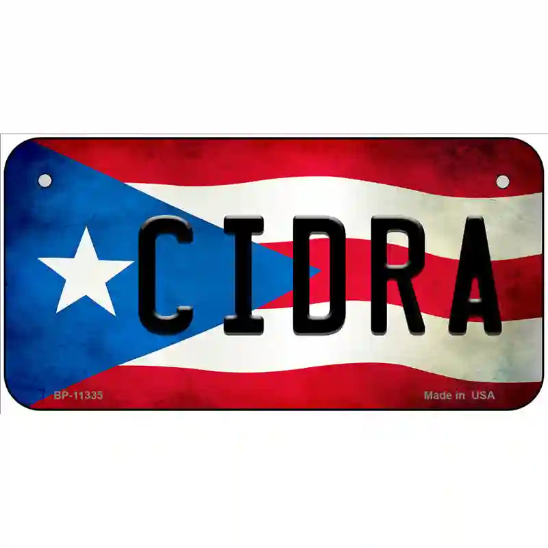 Cidra Puerto Rico Flag License Plate Metal Novelty 6" x 3" (BP)